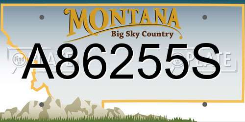 A86255S Montana License Plate