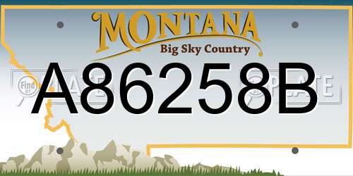 A86258B Montana License Plate