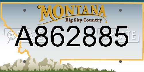 A862885 Montana License Plate