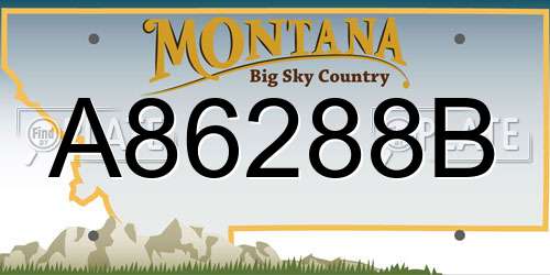 A86288B Montana License Plate