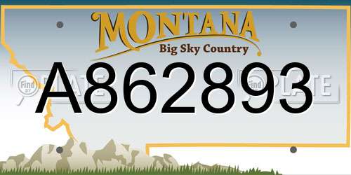 A862893 Montana License Plate