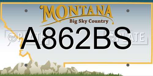 A862BS Montana License Plate