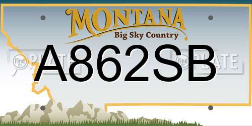 A862SB Montana License Plate