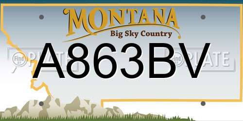 A863BV Montana License Plate