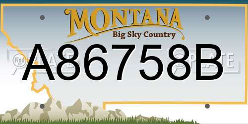 A86758B Montana License Plate