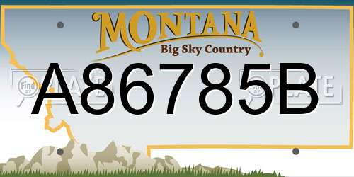 A86785B Montana License Plate