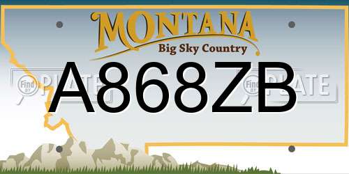 A868ZB Montana License Plate