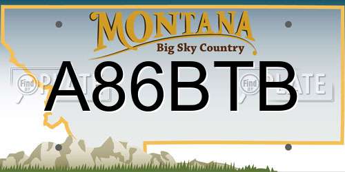 A86BTB Montana License Plate