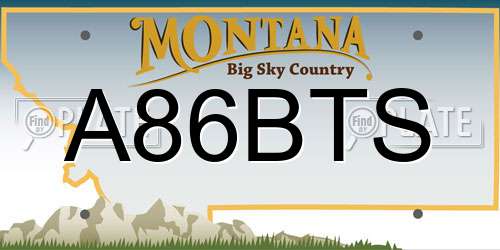 A86BTS Montana License Plate