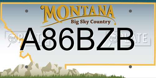 A86BZB Montana License Plate