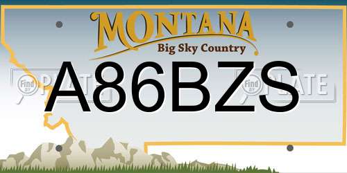 A86BZS Montana License Plate