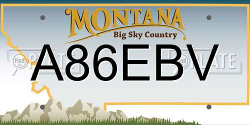 A86EBV Montana License Plate