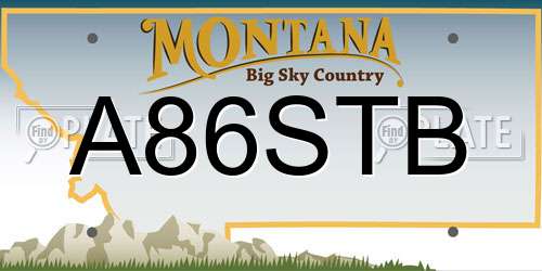 A86STB Montana License Plate