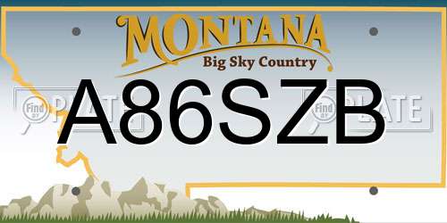 A86SZB Montana License Plate