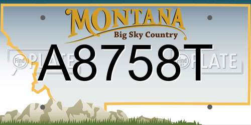 A8758T Montana License Plate