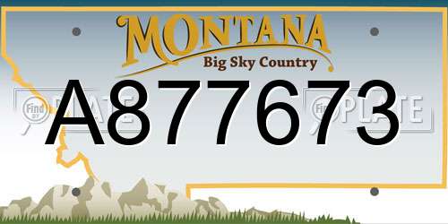 A877673 Montana License Plate