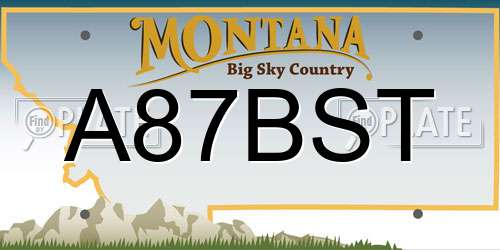 A87BST Montana License Plate
