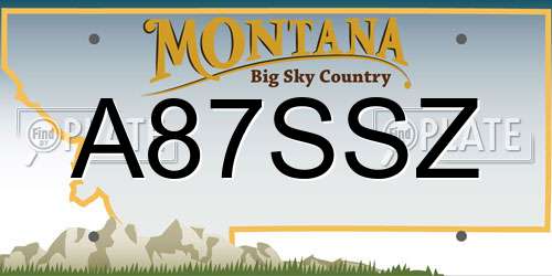 A87SSZ Montana License Plate