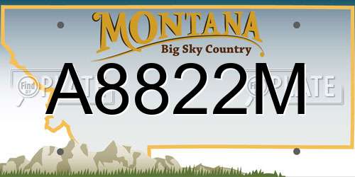 A8822M Montana License Plate