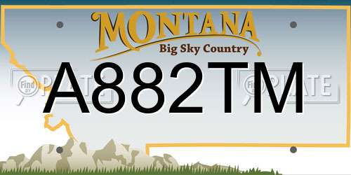 A882TM Montana License Plate