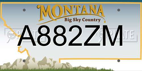 A882ZM Montana License Plate