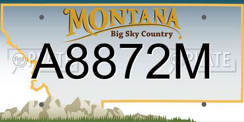 A8872M Montana License Plate