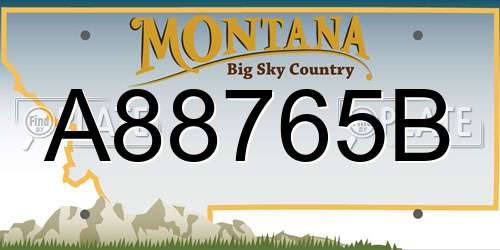 A88765B Montana License Plate