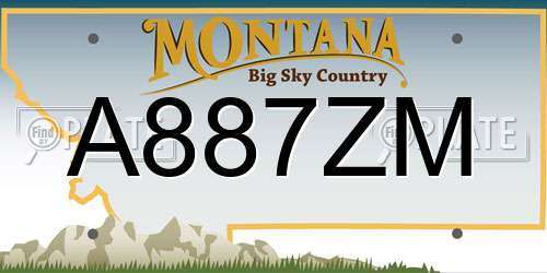 A887ZM Montana License Plate