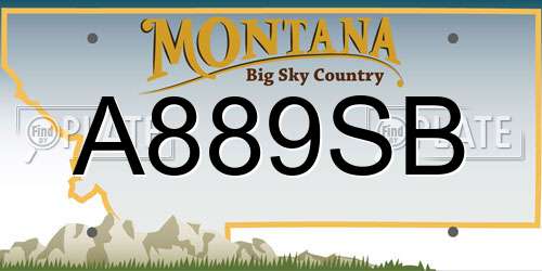 A889SB Montana License Plate