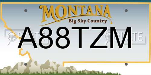 A88TZM Montana License Plate