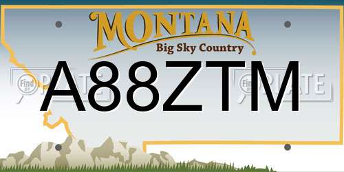 A88ZTM Montana License Plate