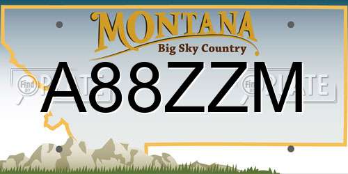 A88ZZM Montana License Plate