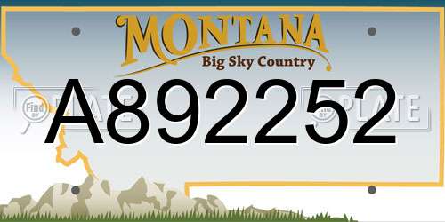 A892252 Montana License Plate