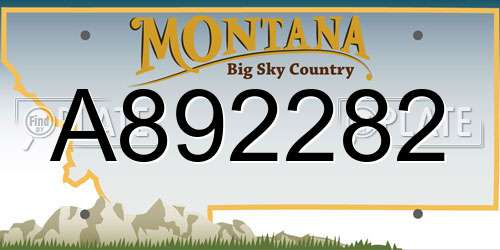 A892282 Montana License Plate