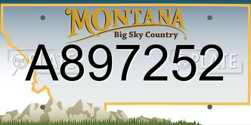 A897252 Montana License Plate