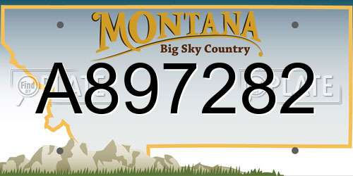A897282 Montana License Plate