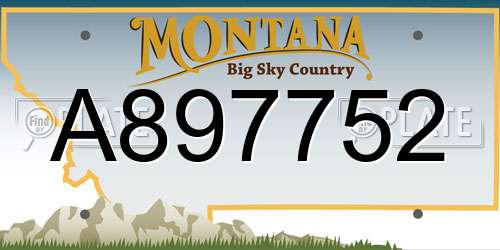 A897752 Montana License Plate