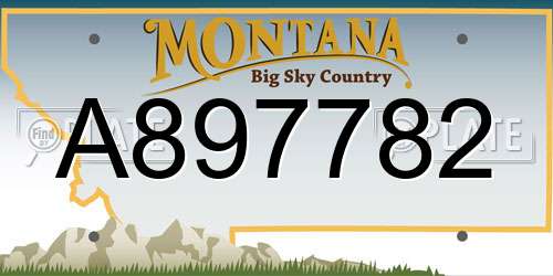 A897782 Montana License Plate