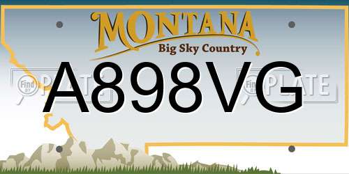 A898VG Montana License Plate