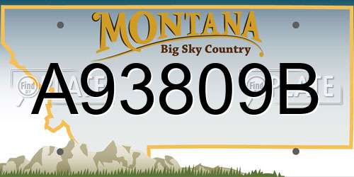 A93809B Montana License Plate