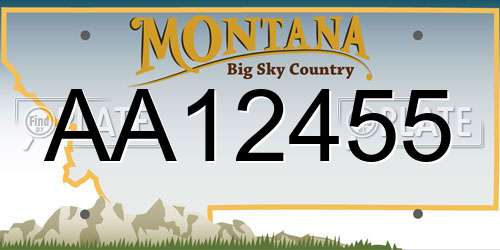 AA12455 Montana License Plate
