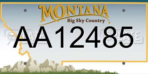 AA12485 Montana License Plate