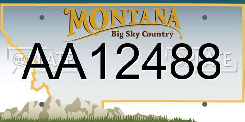 AA12488 Montana License Plate