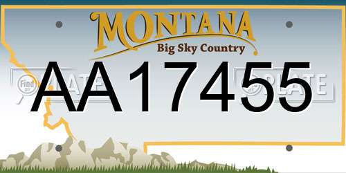 AA17455 Montana License Plate