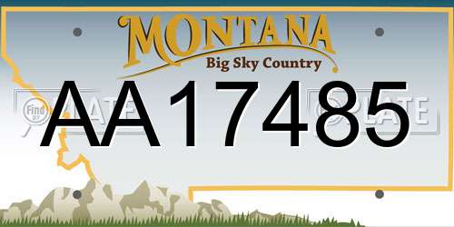 AA17485 Montana License Plate