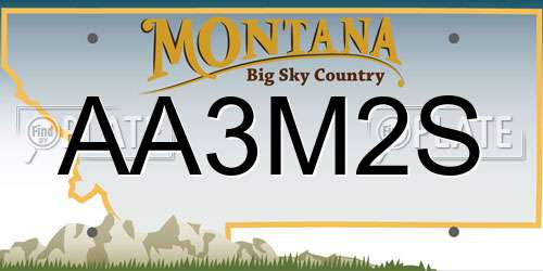 AA3M2S Montana License Plate