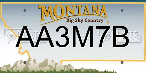 AA3M7B Montana License Plate