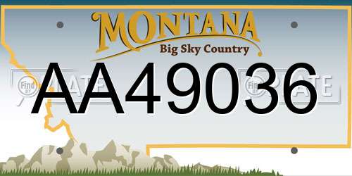 AA49036 Montana License Plate