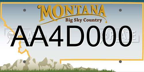 AA4D000 Montana License Plate