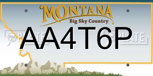 AA4T6P Montana License Plate